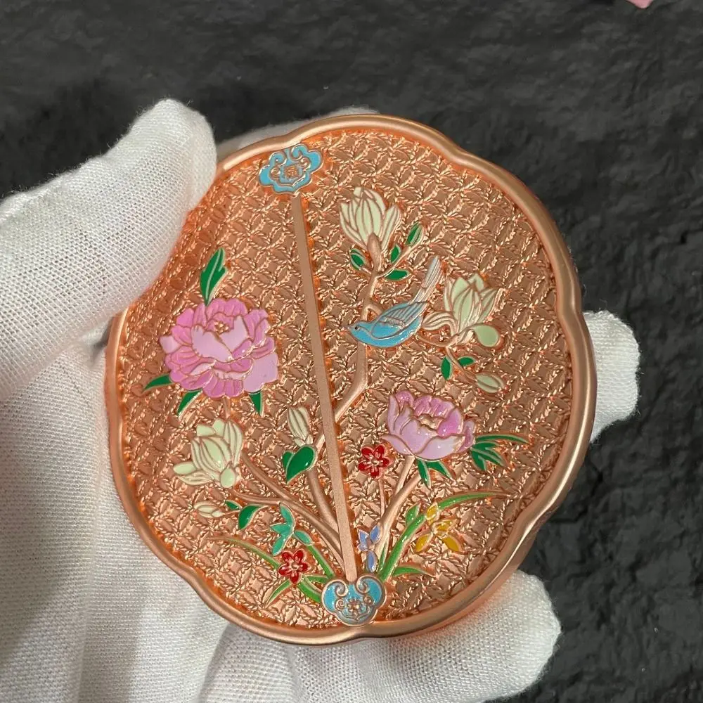 Retro Vintage Chinese Style Mirror 3D Flower Tassel Handle Makeup Mirror Sweet Exquisite Round Vanity Mirror Gift