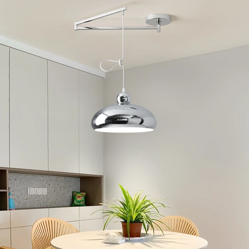 Imagem -04 - Balanço Braço Pingente Lâmpadas pe Metal Sconces Modern Hanging Light para Mesa de Jantar Sala de Estar Cozinha Bar Indoor Iluminador E27