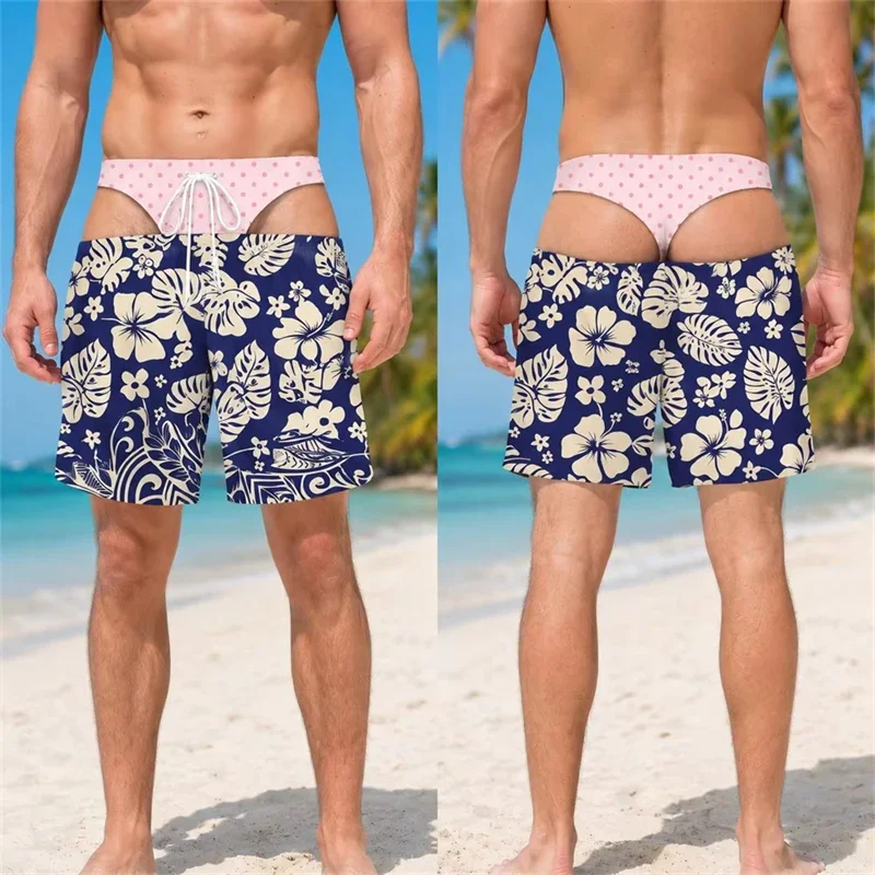 2026 Lustige Badehose mit Fake-Po-Print für Sommer, Strand, Urlaub, Party, Hawaii-Shorts, lustiges Geschenk für Freund, Ehemann, Freund. – Detail 9