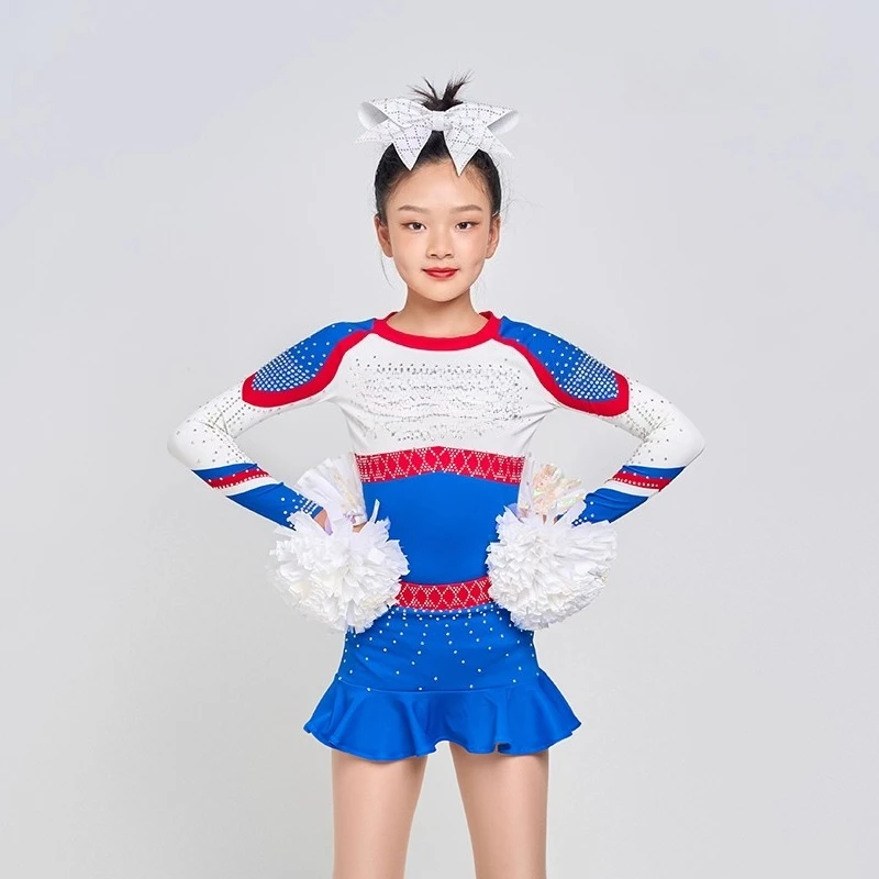 

Новая одежда для соревнований по черлидингу, детская одежда для выступлений с цветочным шаром, одежда для выступлений на сцене по индивидуальному заказу