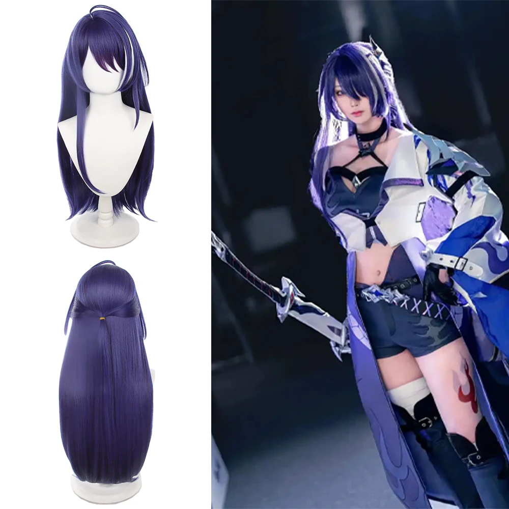 

Anime Game Honkai: Star Rail‌ Acheron‌‌ Cosplay Synthetic Hair 32-Inch Blue-Purple Straight Hair Suitable For Women Daily Party