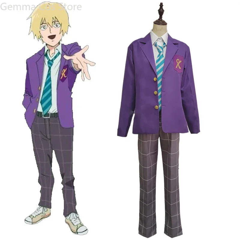 Hanazawa Teruki Cosplay Mobu Saiko Hyaku Costume Halloween Uniform