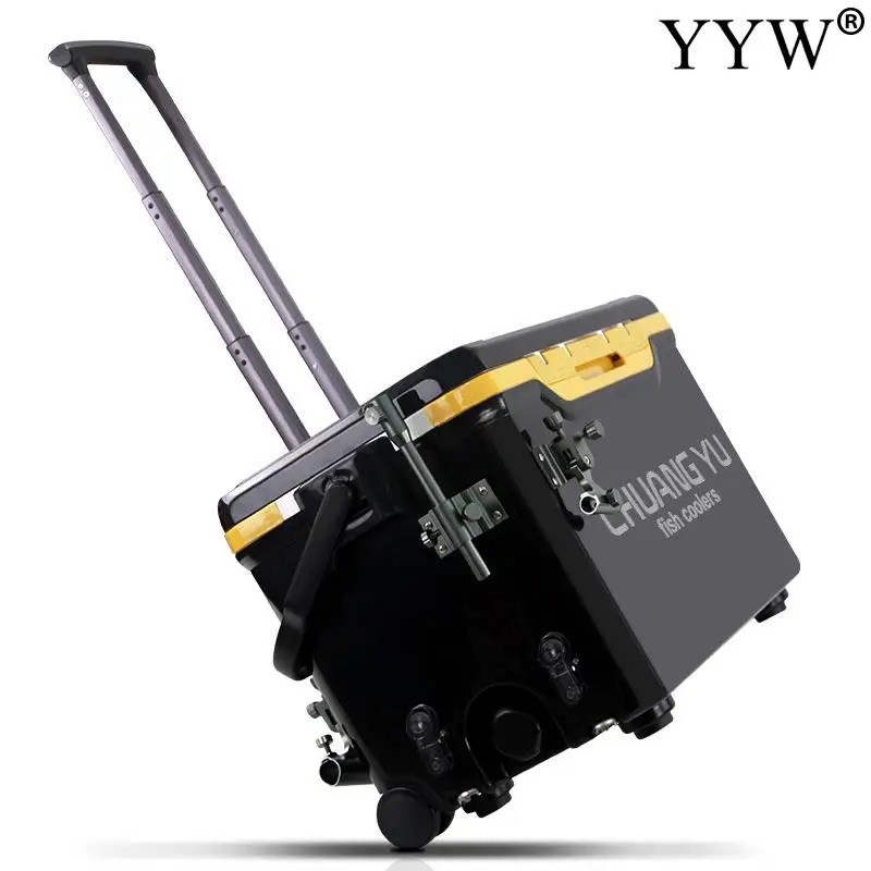 

38L Fishing Bucket Tackle Box Outdoor Trolley Case Flat Cover Seating Loaded 200kg Fishing Cooler Freshwater River Fishing Tools