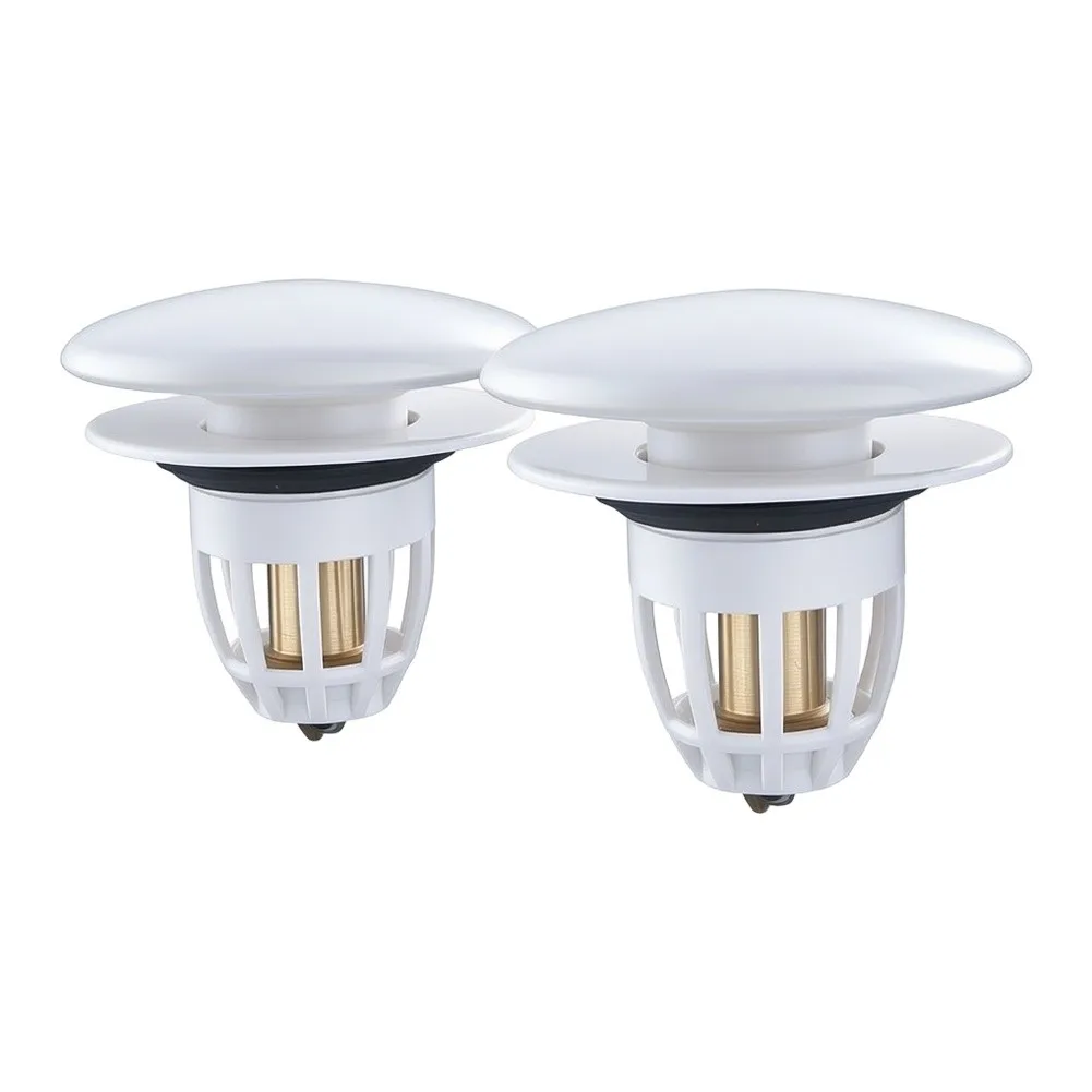 Basin Drain Stopper with Press-and-Rebound Brass Core and Porcelain for top for Scratch-Resistant Waterproof Performance