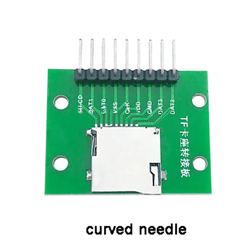 1PCS TF card socket adapter 1.6mm spring-loss 9P card PCB circuit board curved pin straight pin SD card socket circuit board PCB