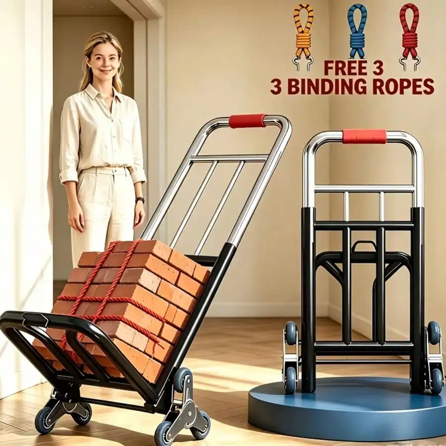 1 Heavy-Duty Folding Trolley For Transport And Shopping, Foldable Hand Truck