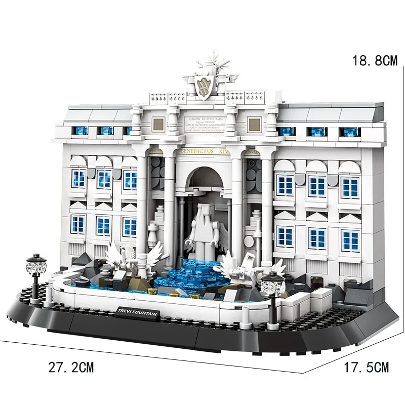

Creative World Famous Architecture Model Bricks Italy Rome Fontana Di Trevi Construction Building Block Educational Toy For Gift