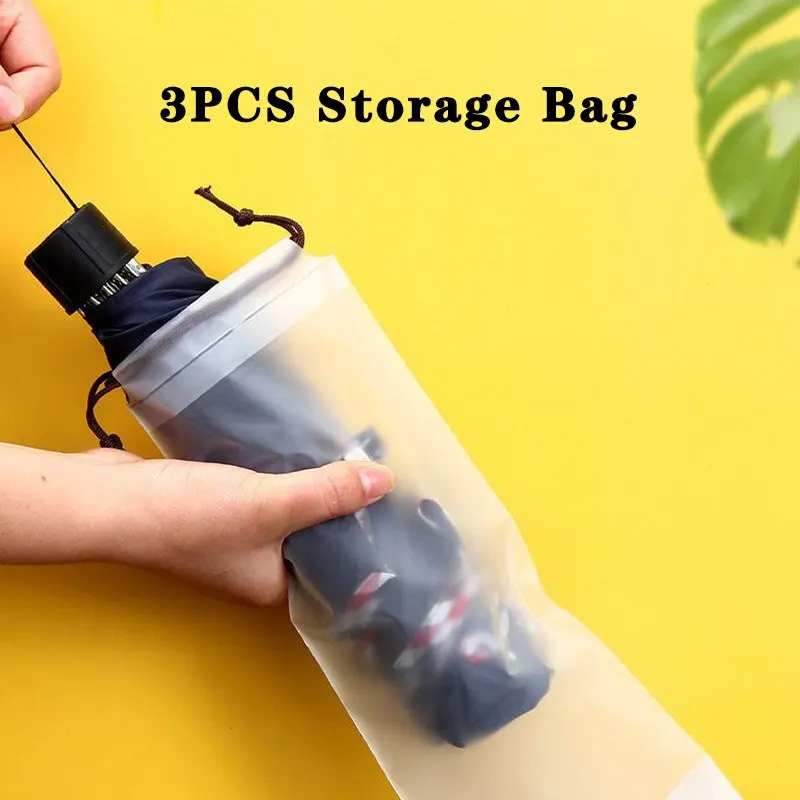 3pcs/set Umbrella Storage Bag Convenient Waterproof Pull Cord Bag Creative Outgoing Storage Bundle Pocket Umbrella Storage Bag