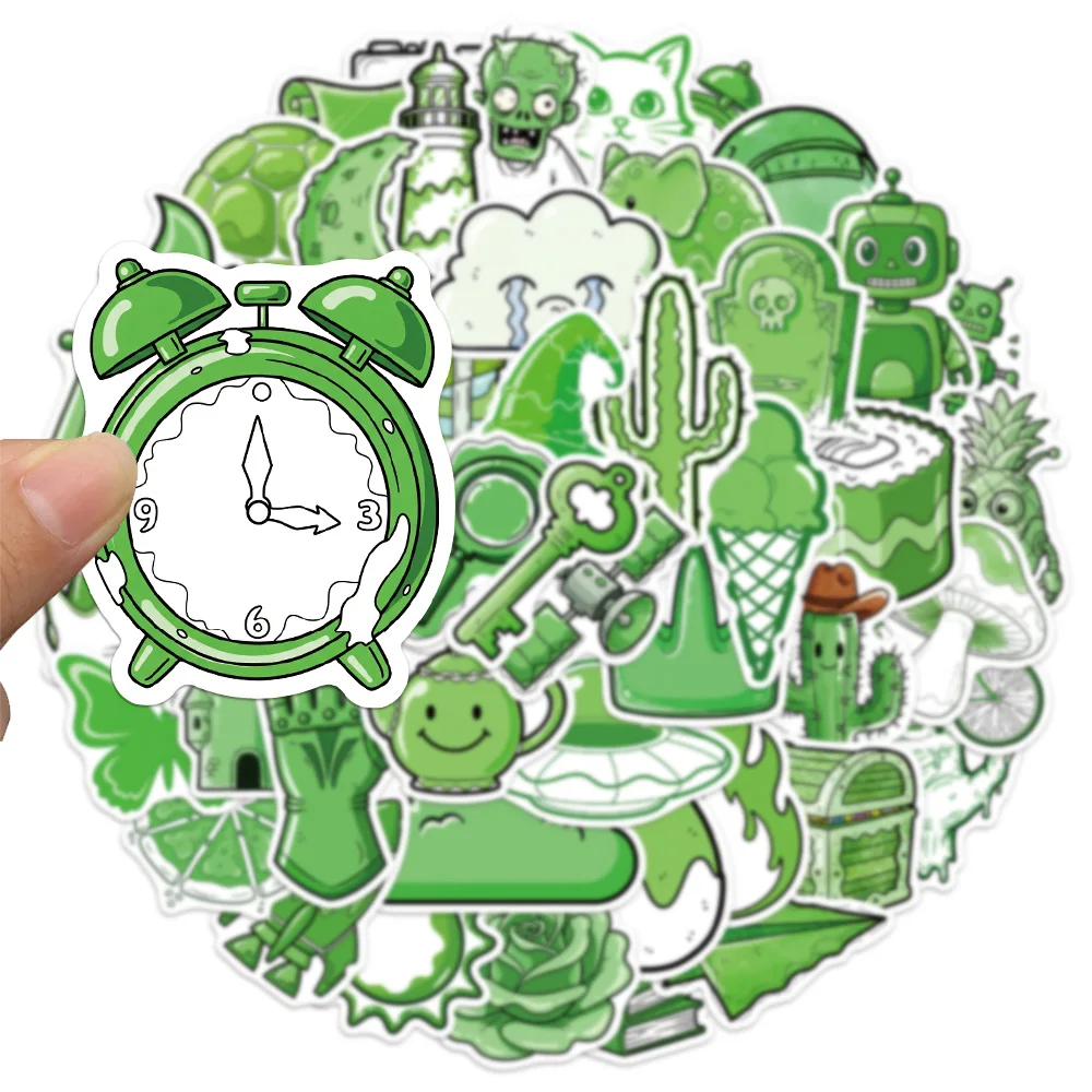 50 個クリエイティブグリーンアイテムインスタイル装飾ステッカー DIY スクラップブック電話ケースラップトップタブレット装飾玩具ステッカー