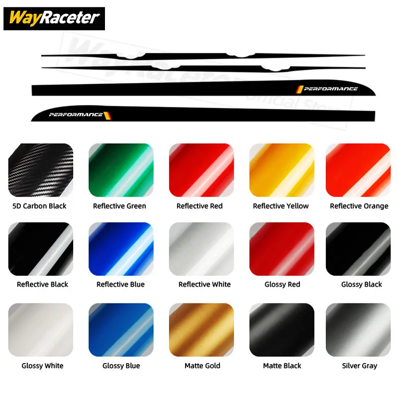 ملصق أداء لسيارة BMW X6 F16 F86 M Sport 2015-2019 مع أشرطة جانبية لباب السيارة