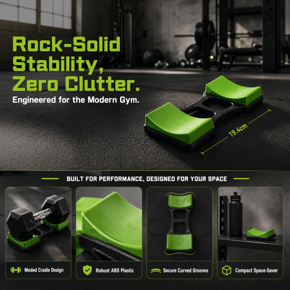 2pcs Professional Anti-Slip Dumbbell Rack Space Saving Compact Weight Holder ABS Plastic Dumbbell Stand Home Gym