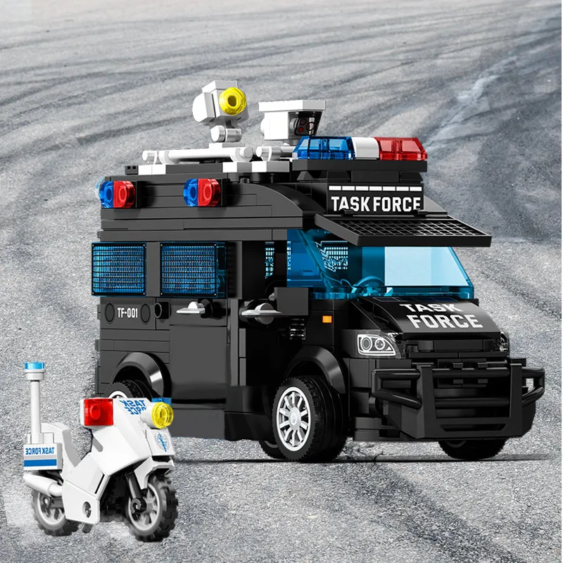 SEMBO 528pcs Military Series Vehicle Building Blocks MOC Dog Models Police Car Assembly Bricks Kids Toys for Boys Birthday Gifts