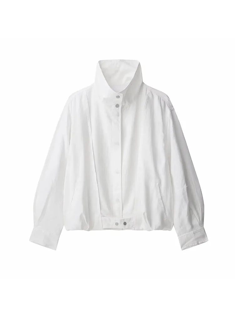 

Women Bombers Jackets Coat Woman Casual Loose Coat Long Sleeve Tops 2025 Solid Elegant Fashion Woman Jackets Coat Top