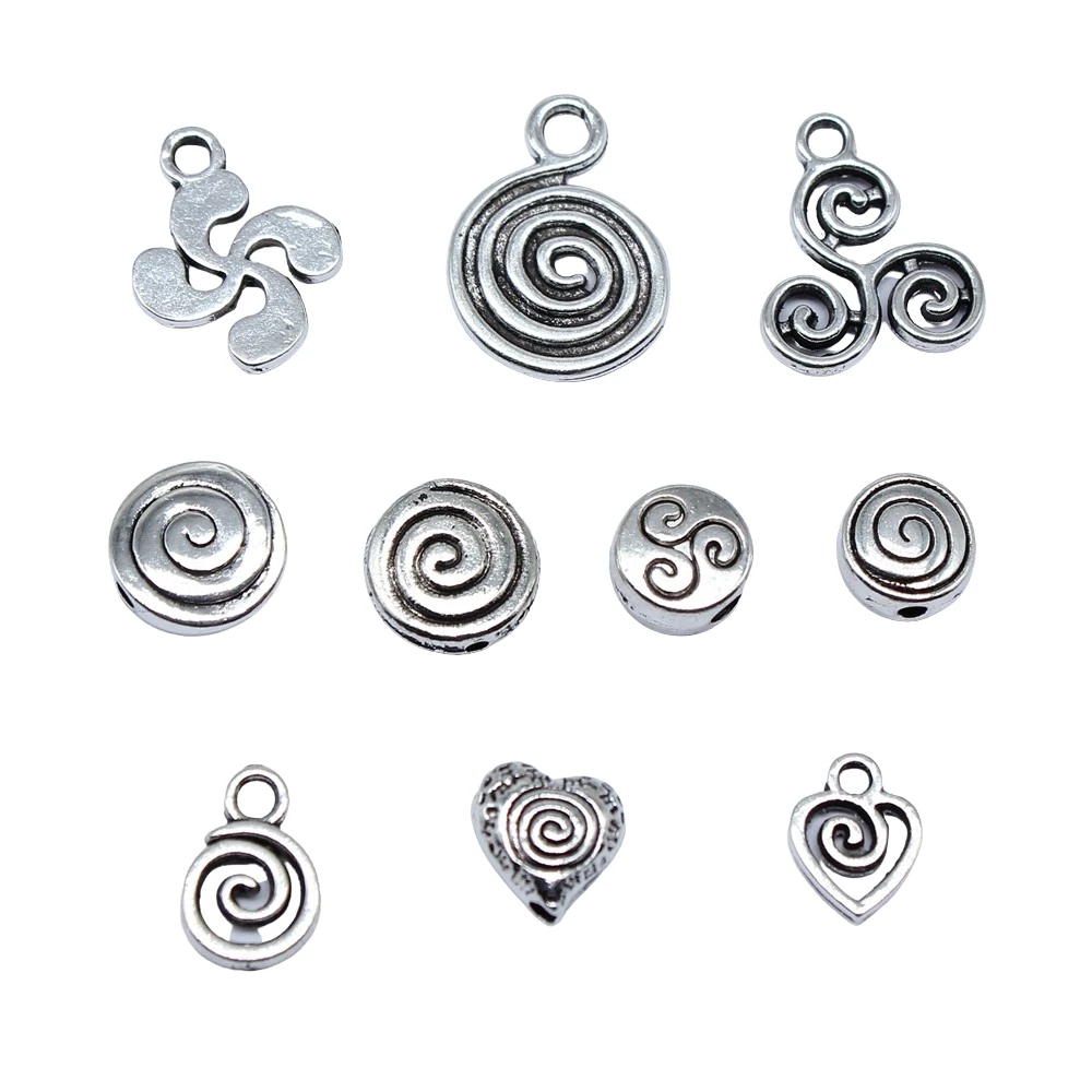 40pcs Witch Rebirth Sign Whirlpool Swirl Charms For DIY Jewelry Making DIY Handmade Craft