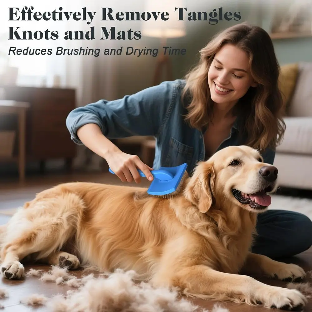 Slicker Brush or Dog & Pet Comb, Proportional Grooming Brush for Noodles, Poodles, Labradoodles with Extra Long Pins to Effectiv