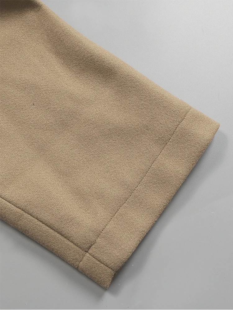 معطف نسائي مقاس كبير بجيوب مائلة واحدة الصدر بلون سادة وطية صدر السترة للخريف والشتاء جديد الخريف والشتاء أفضل الخيار #5