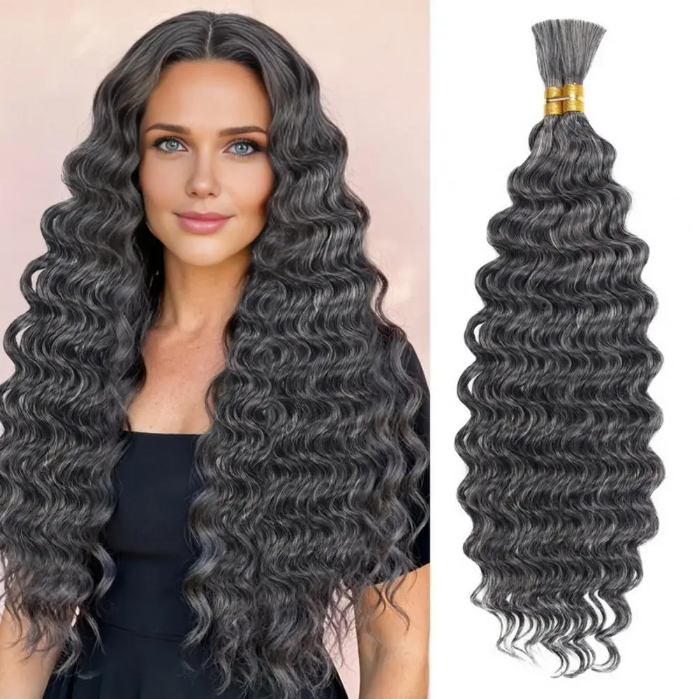 Synthetic Hair Extensions for Braids Wavy Braiding Hair 2pcs Long Curly Hair Bundles 20 Inch Synthetic Braiding for Crochet