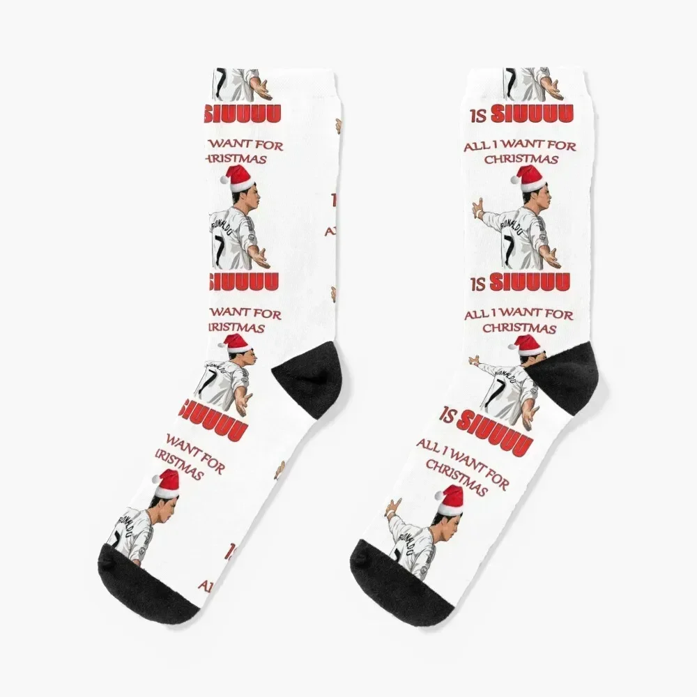 

all i want for christmas is siuuu Socks winter gifts Non-slip custom sports soccer anti-slip Socks Woman Men's