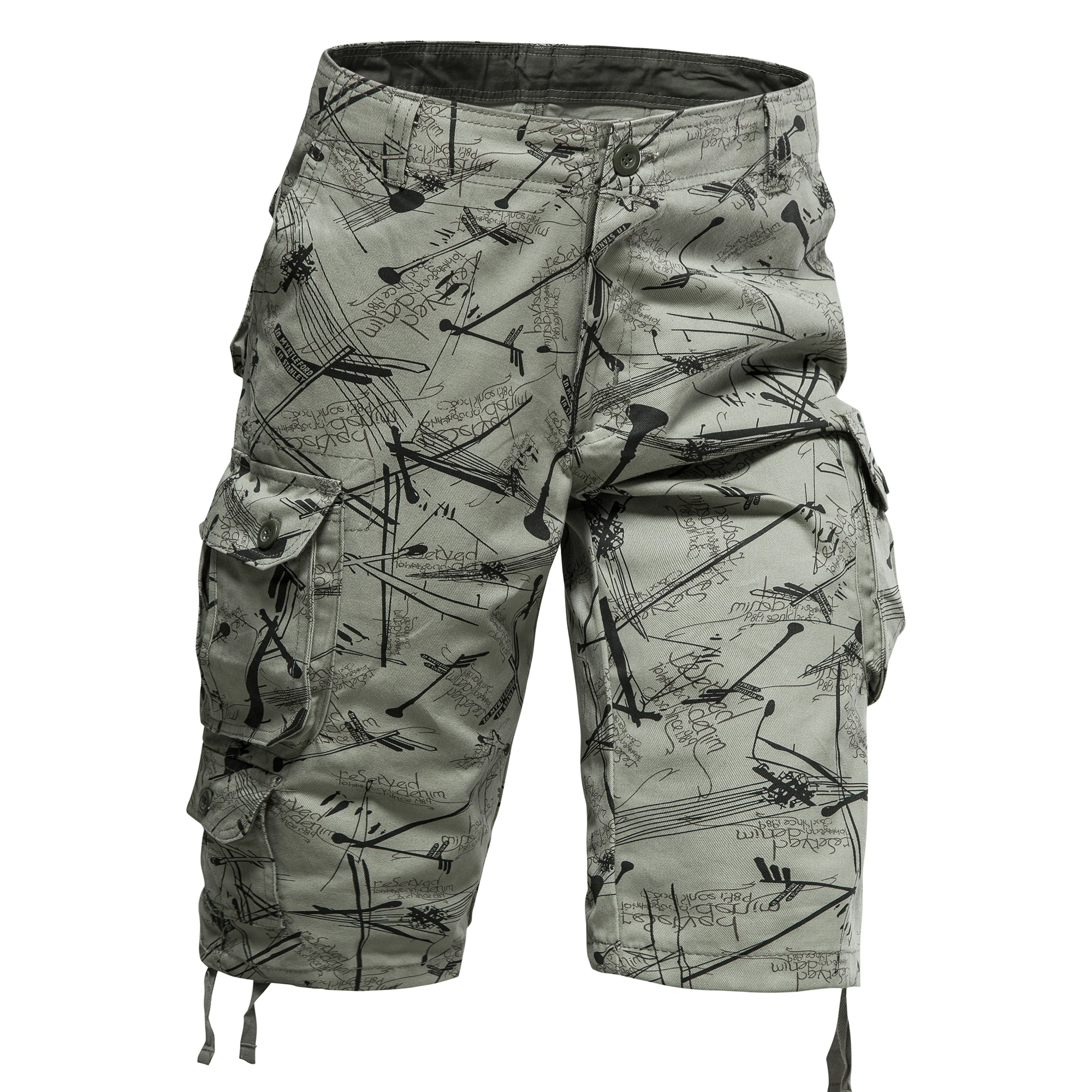 Pantalones cortos de algodón para hombre, Shorts con estampado táctico de moda Y2K para senderismo, trabajo de camuflaje, montañismo, recortados