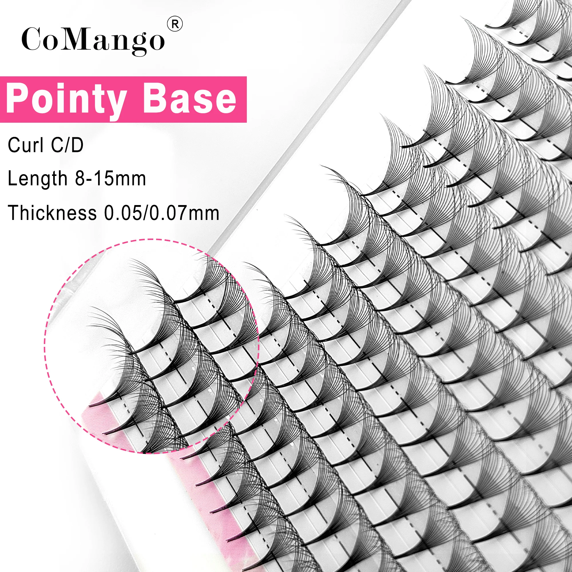 CoMango Pointy Base Premade Volume Fans Przedłużanie rzęs 3D 6D 10D 12D 14D 16D Gotowe zestawy bukiet Sztuczne rzęsy