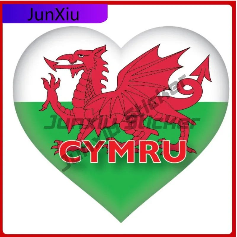 WELSH HEART WALES Anime Truck Fade Proof Accessory Flag car van decal sticker Anti Scratch Boat Fade Proof Car Cute Bumper