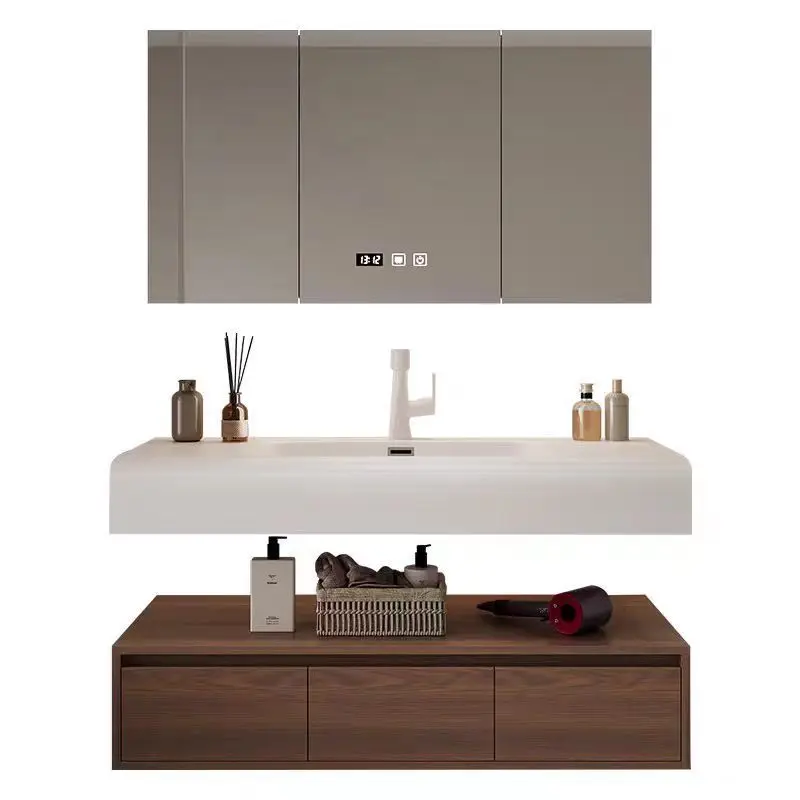 

MDF bathroom cabinet, bathroom vanity, with marble wash basin