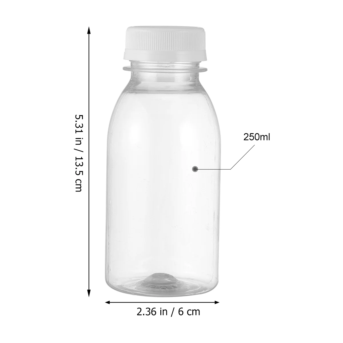 Botella de agua transparente de plástico con tapa, botella de plástico para zumo, leche y bebidas, para acampada y senderismo, 250/250/300/350ml