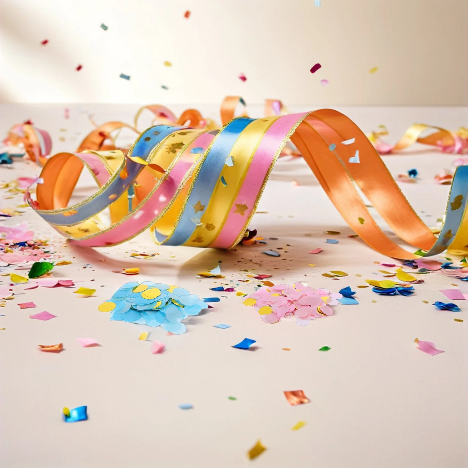 

16 Bags Baby Gender Reveal Decorations Pink Blue Round Confetti Paper Scatter for Baby Shower Table Centerpieces Party Decor