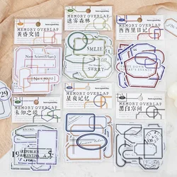 30pcs Vintage English Frame Stickers Junk Journal Ephemera Decorative Label Stickers Aesthetic Diary Album Scrapbooking Supplies