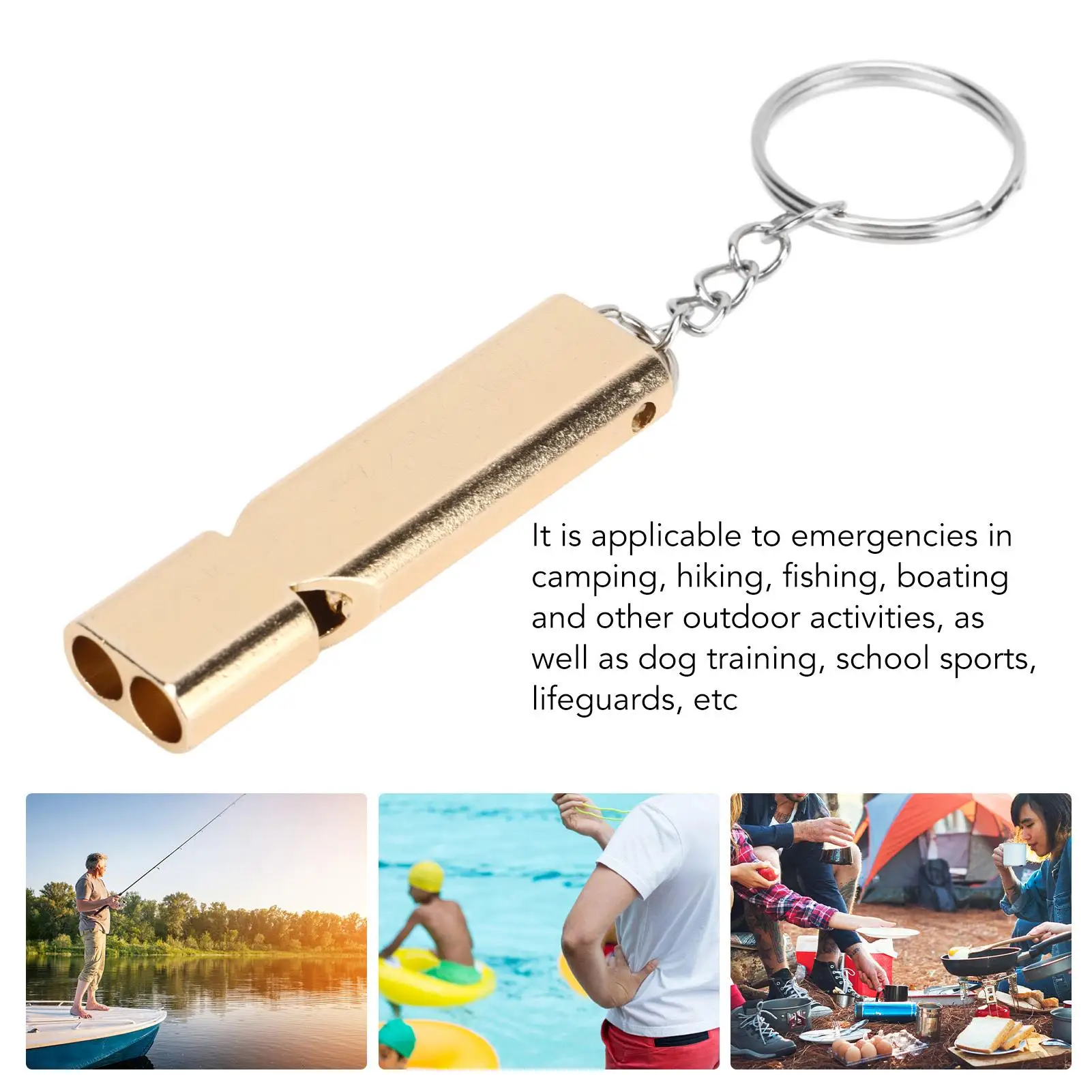 Portable Aluminum Alloy Emergency Whistle Keychain for camping for fishing 