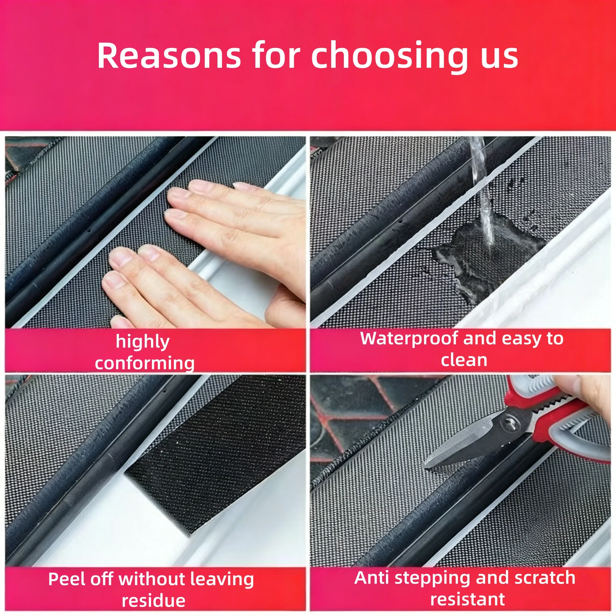 Black Rubber Anti-Slip Tape, Waterproof, Wear-Resistant, Anti-Drop, Non-Slip Sticker, Used for Stairs, Kitchens, and Bathrooms view 3