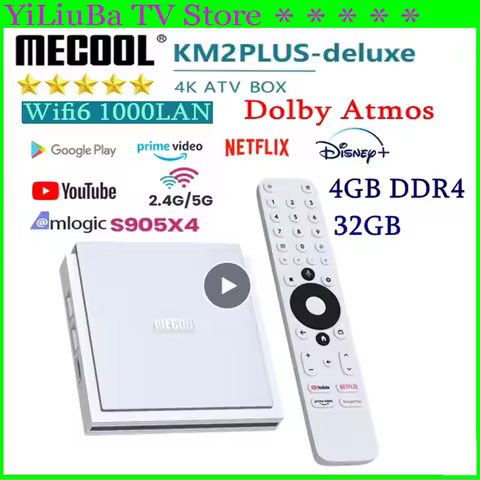 [Genuine]Mecool KM2 Plus Deluxe Android11 TV Box 4G 32GB Super stable Google Certified Netflix 4K ATV 5G WiFi6 Global bestseller