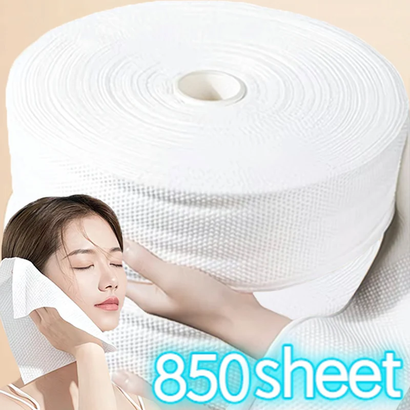 850/170 Sheets Pearl Pattern Face Towel Super Thick Soft and Double Water Absorption Sealed Facial Towel Rolls with Hanging Cord