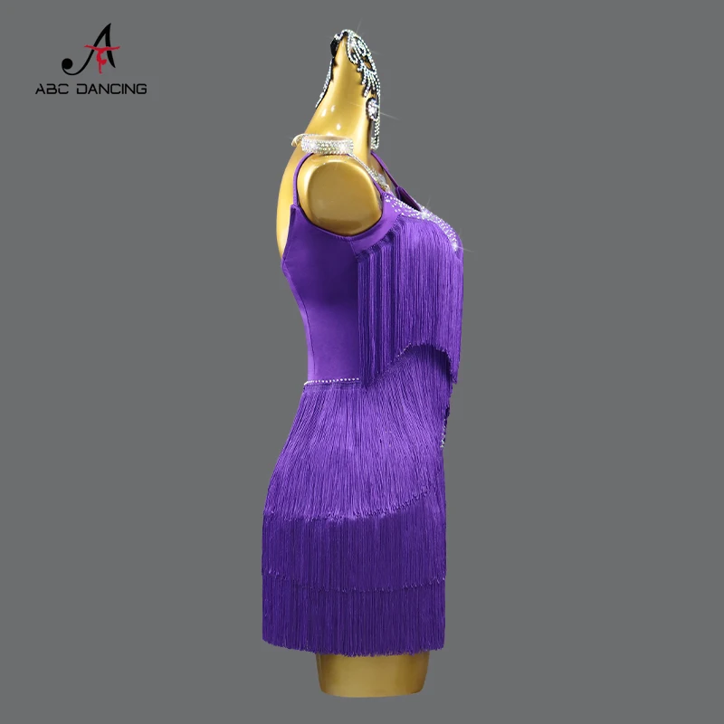 Latin Dance Dress Practice Wear Clothes Women Competition Party Suit Stage Outfit Costume Female Ball Line Tassel Skirt For Prom