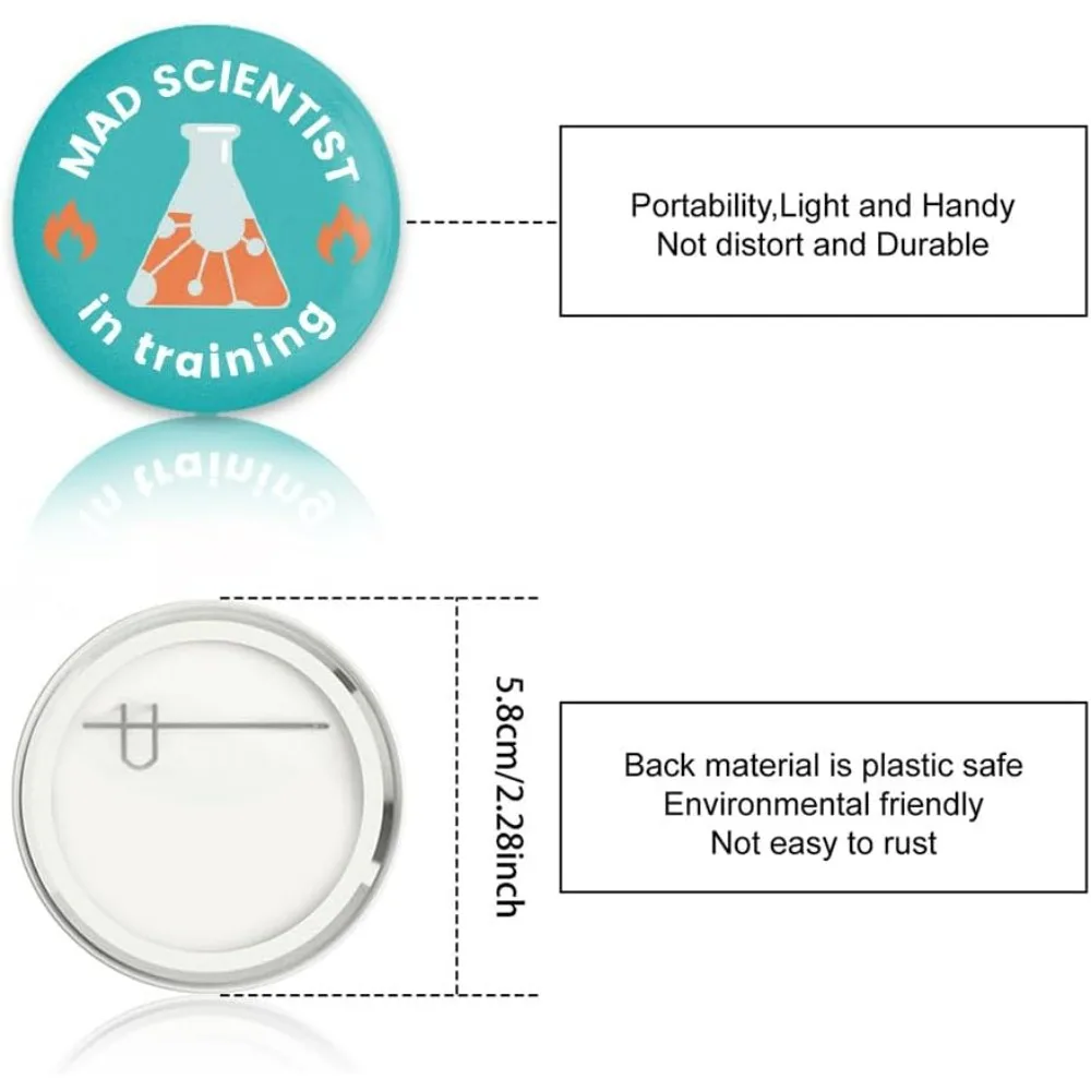 9 Pcs Funny Science Button Pins Thanks Science Vaccinated Buttons for Men's Women's Brooches or Doctors Nurses Hospital