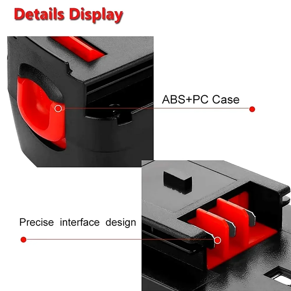 18V 10Ah/10000mAh power tool battery suitable for Black&Decker 18V 1 wireless drill, chainsaw, wrench