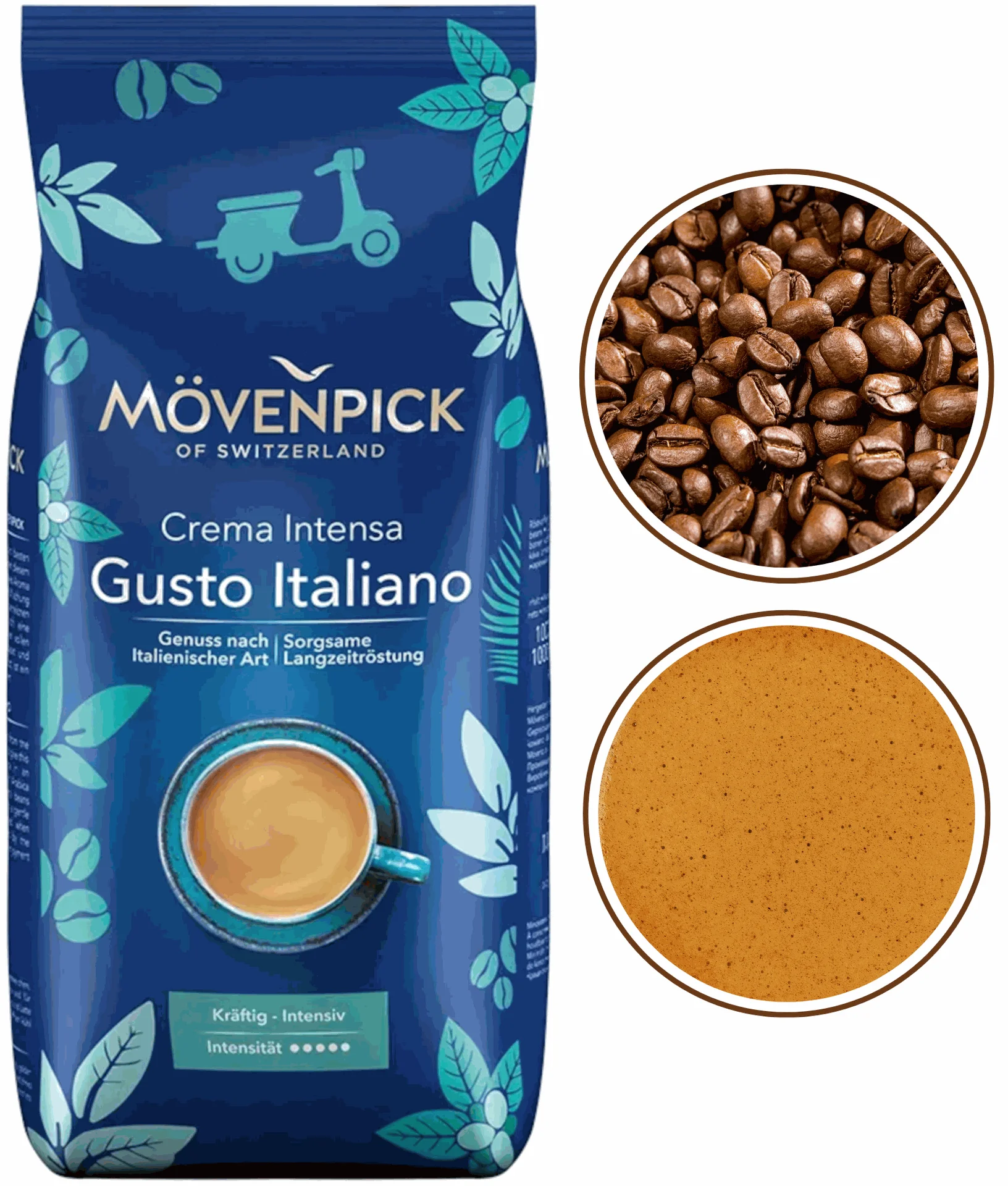 Movenpick Gusto Italiano kawa ziarnista mocno palona 1kg