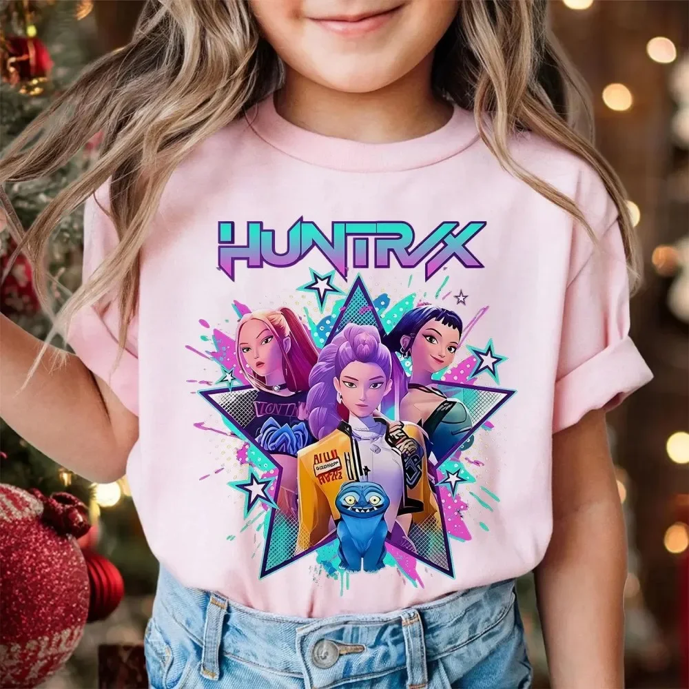 חולצת טריקו של Huntrix Teen Mira Rumi Zoey Kpop Devil Hunter חולצת טריקו ליום הולדת חזרה לבית הספר מתנת יום הולדת לילדים חולצת קיץ
