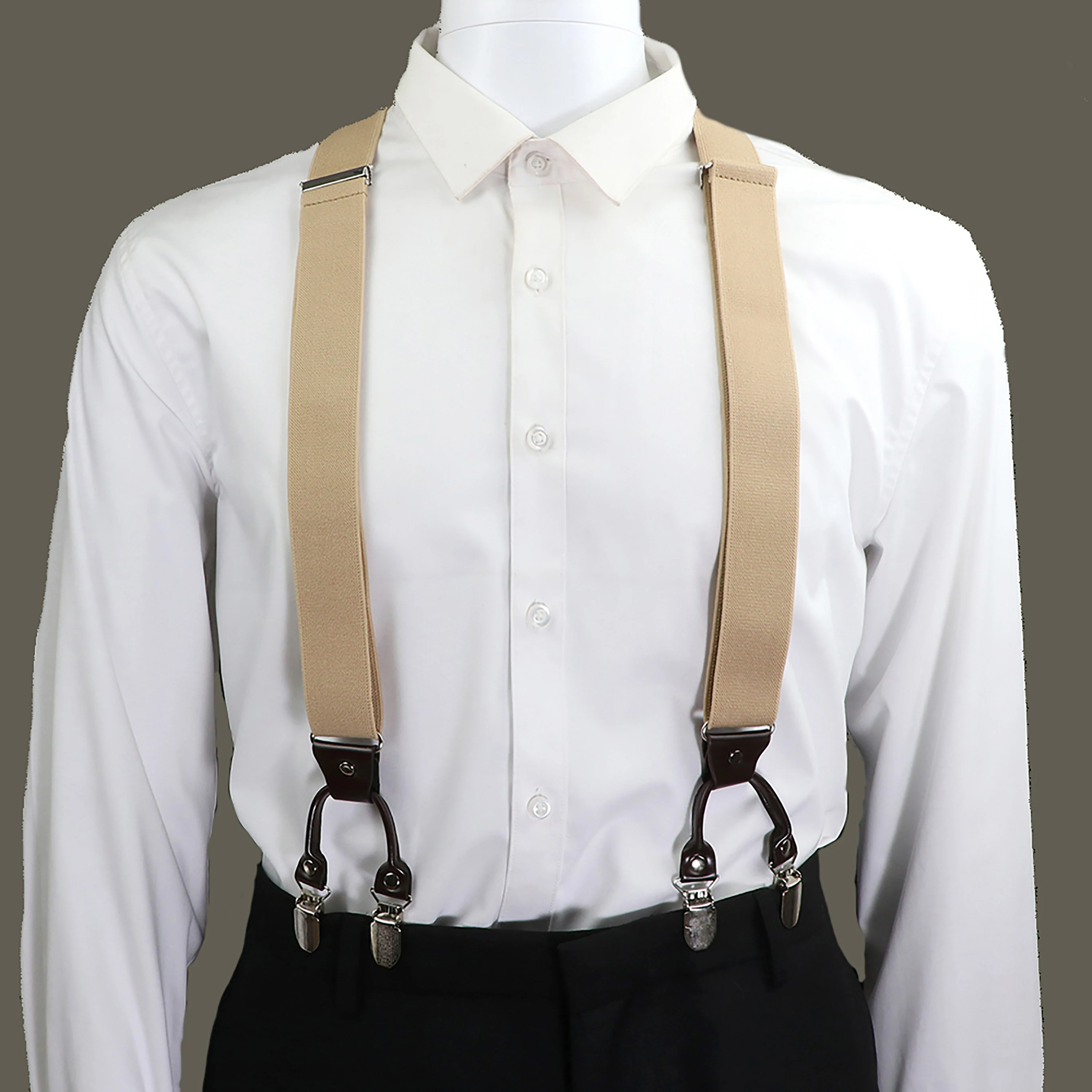 Suspender em Y para homem, alta qualidade, 6 clipes, cor sólida clássica, teclas de piano listradas, cinta elástica ajustável, presente masculino