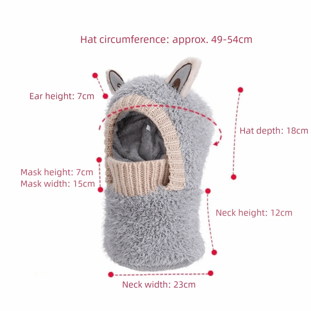 الصوف متماسكة وشاح البلوز قبعة يندبروف المخملية منديل الشتاء قبعة تدفئة قطعة واحدة قبعة دافئة الأذن الشتاء قبعة القبعات #6