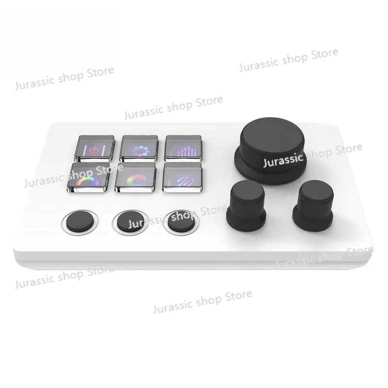 

MiraBox Mbox N3E Stream Deck 6-Key Visual Keyboard Wired Custom Keyboard (White/Black) for OBS PS Twitter