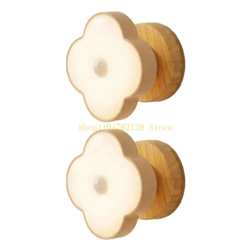 Indoor Motion Flower Wall Light 2 Pack for Bedside and Hallway Guidance best sale