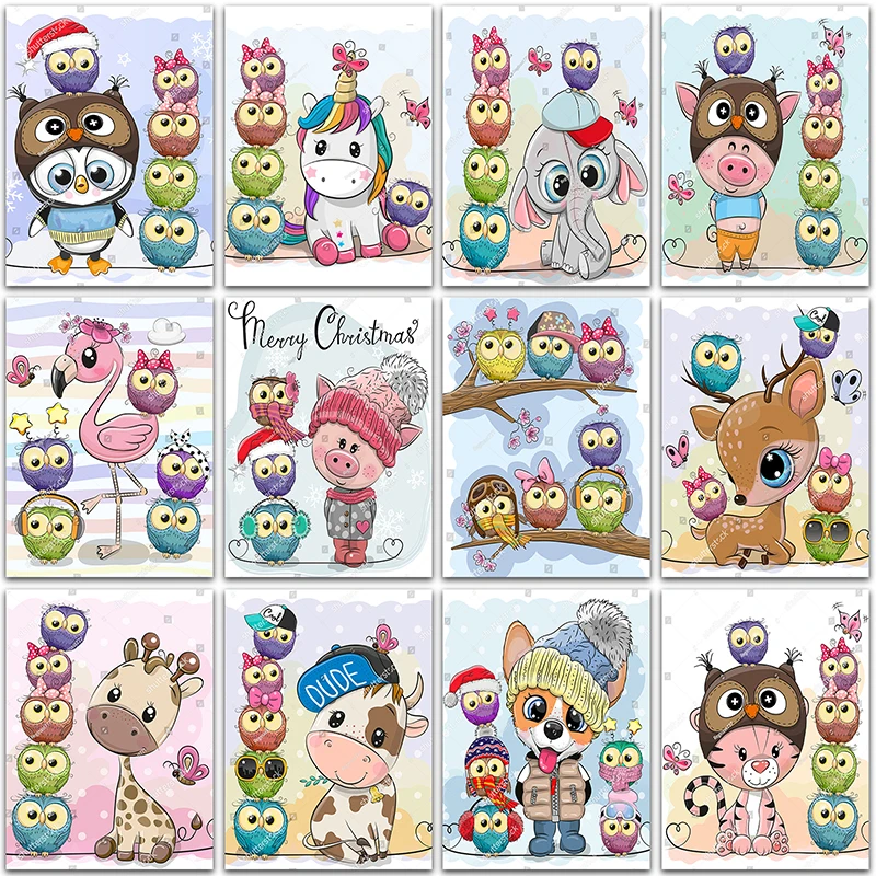 

5D DIY Diamond Painting Cute Animals Fox Unicorn Flamingo Dog Home decoration Full Square&Round mosaic embroidery Cross stitch