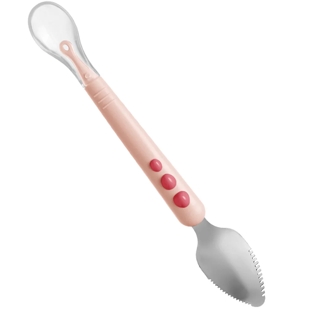 Fruitpuree Dubbele Hoofd Baby Siliconen Voeden Lepel Voor Baby Peuter Schrapen Modder Draagbare Opbergdoos Babyvoeding Lepel