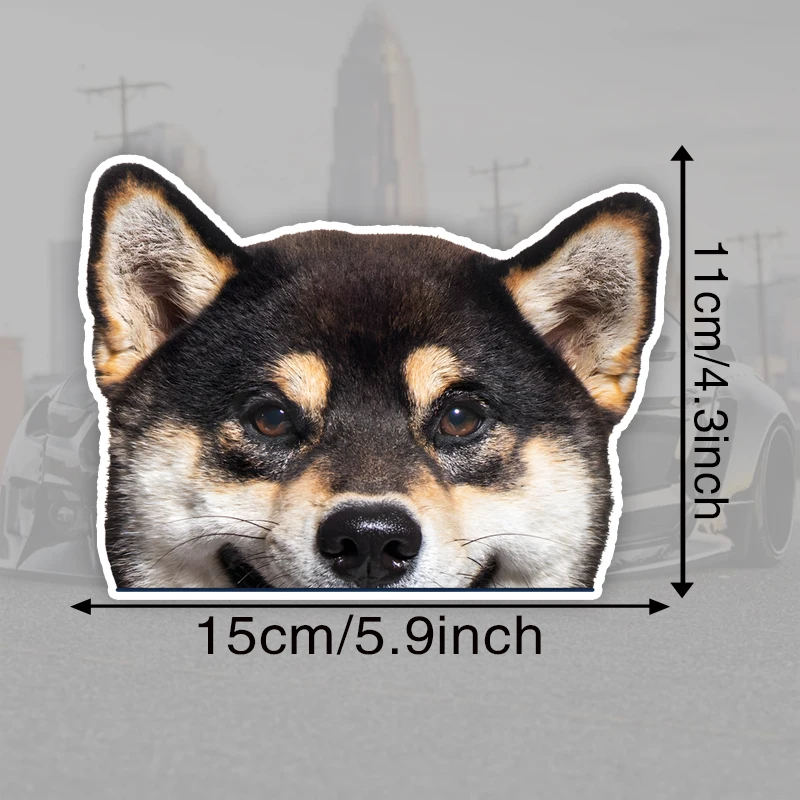 15x11cm Peeking Black Shiba Inu Car Stickers Funny Creative Waterproof Vinyl Decal Motorcycle Decorative Accessories