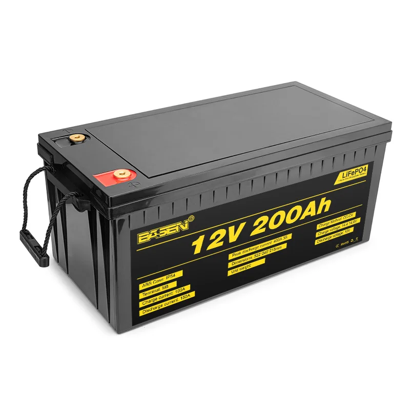 

High Efficiency Deep Cycle Lithium Ion Battery 12V 200Ah LiFePO4 Battery Pack with BMS