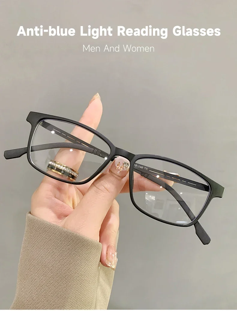 Neue Anti Blau Licht Lesebrille Für Männer Und Frauen Blockieren Blau Licht Optische Linsen Oculos Rechteck Gafas + 1,0 + 4,0 – Detail 1