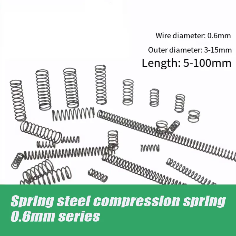 

Spring Steel Size Spring Return Pressure Spring Strong Pressure Compression Soft Wire Diameter 0.6 Outer Diameter 3-15mm