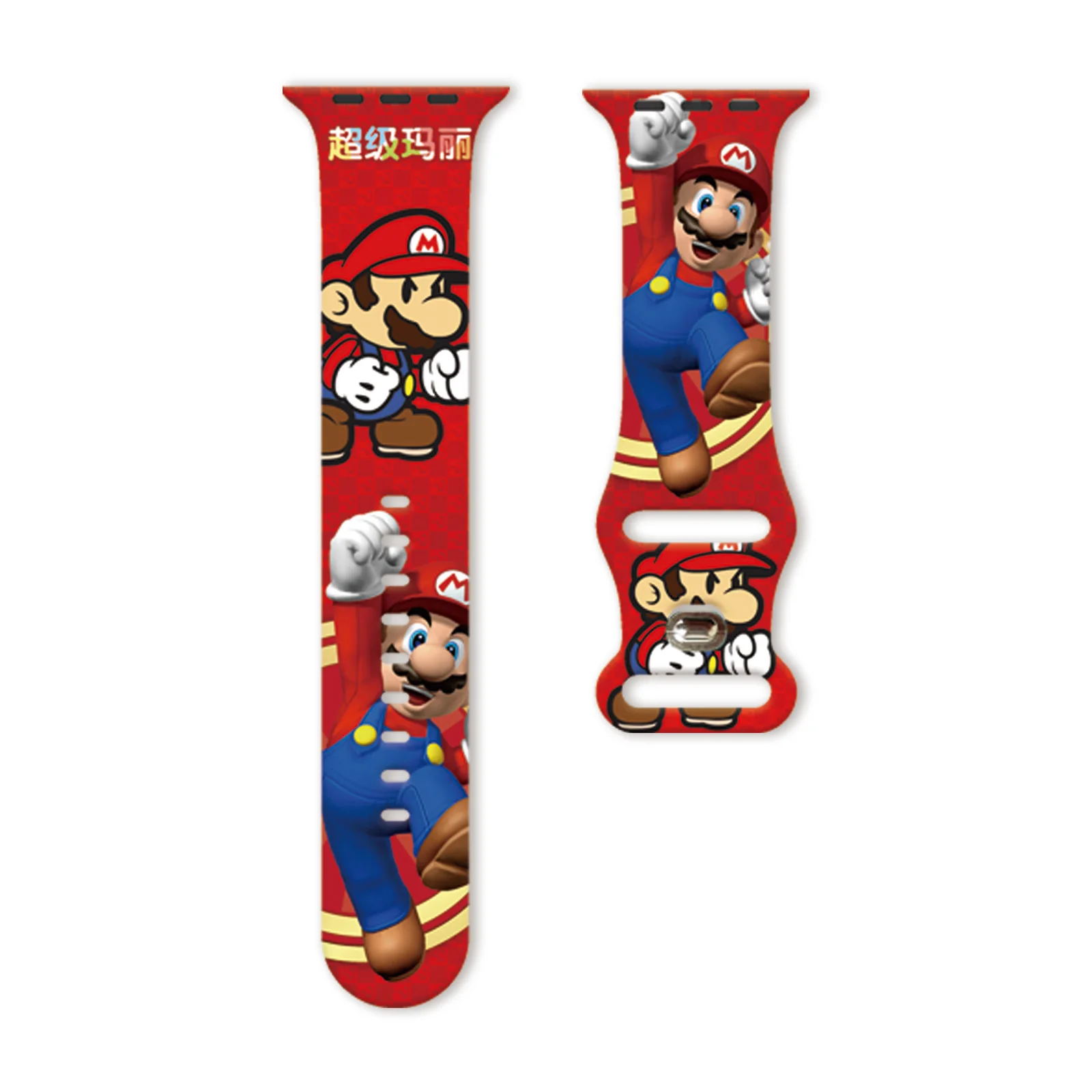 

MINISO Mario 2 Silicone Strap for Apple Watch 11 10 9 8 Print Band Replaceable Bracelet for iWatch 45mm 44mm 42mm 41mm Watchband