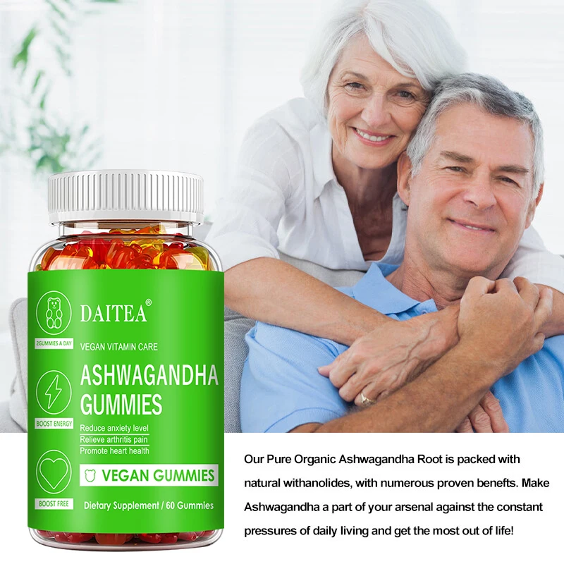 Ashwagandha Gummies 1500 Mg - for Stress & Anxiety Relief, Heart, Joint, Immune & Energy Support, Vegetarian